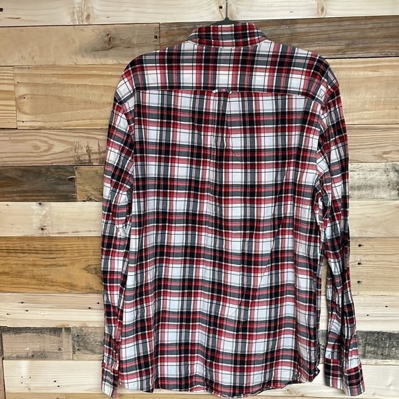 American Eagle size XL red plaid long sleeve button down shirt with pocket - Picture 7 of 7
